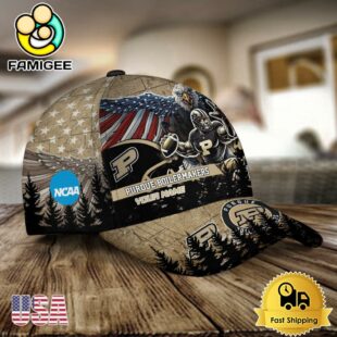 NCAA Purdue Boilermakers Mascot Logo Custom Name Baseball Cap