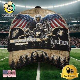 NCAA Purdue Boilermakers Mascot Logo Custom Name Baseball Cap