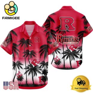 NCAA Rutgers Scarlet Knights Coconut Forest Tropical Style Hawaiian Shirt
