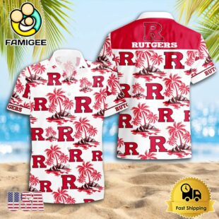 NCAA Rutgers Scarlet Knights Logo Best Mens Hawaiian Shirts