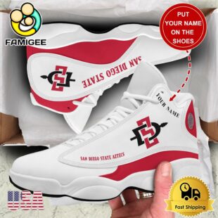 NCAA San Diego State Aztecs New Team Logo Custom Air Jordan 13 Shoes