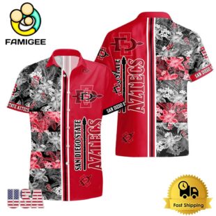 NCAA San Diego State Aztecs Tropical Floral Design Hawaiian Shirt