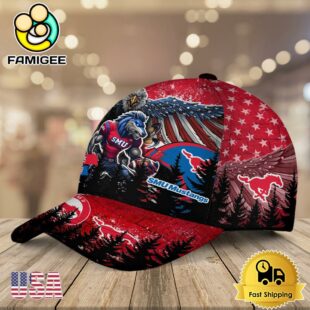 NCAA SMU Mustangs Mascot Logo Custom Name Baseball Cap