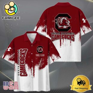 NCAA South Carolina Gamecocks Custom Paint Splatter Logo Hawaiian Shirt