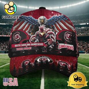 NCAA South Carolina Gamecocks Mascot Logo Custom Name Baseball Cap