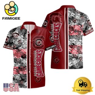 NCAA South Carolina Gamecocks Tropical Floral Design Hawaiian Shirt