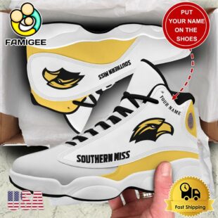NCAA Southern Miss Golden Eagles New Team Logo Custom Air Jordan 13 Shoes