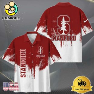 NCAA Stanford Cardinal Custom Paint Splatter Logo Hawaiian Shirt