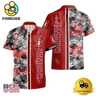 NCAA Stanford Cardinal Tropical Floral Design Hawaiian Shirt