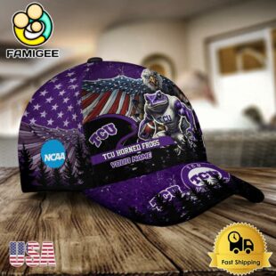 NCAA TCU Horned Frogs Mascot Logo Custom Name Baseball Cap