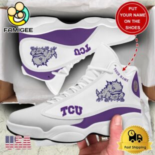 NCAA TCU Horned Frogs New Team Logo Custom Air Jordan 13 Shoes
