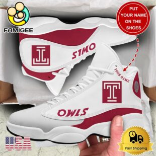 NCAA Temple Owls New Team Logo Custom Air Jordan 13 Shoes