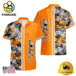 NCAA Tennessee Volunteers Tropical Floral Design Hawaiian Shirt