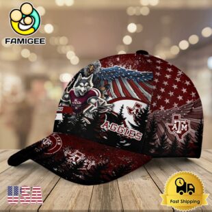 NCAA Texas A&ampM Aggies Mascot Logo Custom Name Baseball Cap