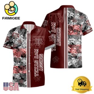NCAA Texas A&M Aggies Tropical Floral Design Hawaiian Shirt