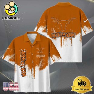 NCAA Texas Longhorns Custom Paint Splatter Logo Hawaiian Shirt