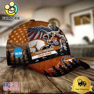 NCAA Texas Longhorns Mascot Logo Custom Name Baseball Cap