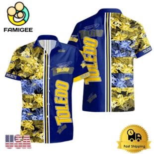 NCAA Toledo Rockets Tropical Floral Design Hawaiian Shirt