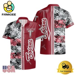 NCAA Troy Trojans Tropical Floral Design Hawaiian Shirt