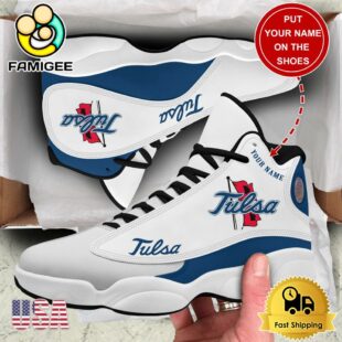 NCAA Tulsa Golden Hurricane New Team Logo Custom Air Jordan 13 Shoes