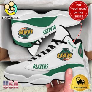 NCAA UAB Blazers New Team Logo Custom Air Jordan 13 Shoes