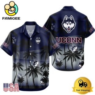NCAA UConn Huskies Coconut Forest Tropical Style Hawaiian Shirt