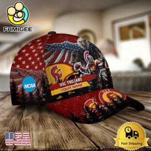 NCAA USC Trojans Mascot Logo Custom Name Baseball Cap