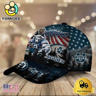 NCAA Utah State Aggies Mascot Logo Custom Name Baseball Cap