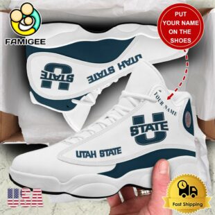 NCAA Utah State Aggies New Team Logo Custom Air Jordan 13 Shoes