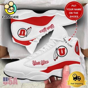 NCAA Utah Utes New Team Logo Custom Air Jordan 13 Shoes
