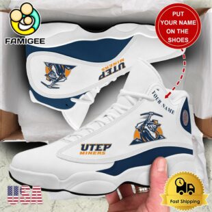 NCAA UTEP Miners New Team Logo Custom Air Jordan 13 Shoes