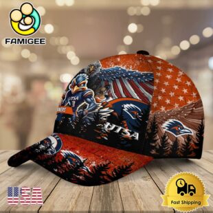 NCAA UTSA Roadrunners Mascot Logo Custom Name Baseball Cap