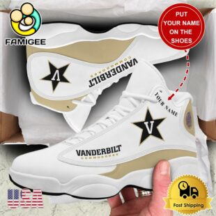 NCAA Vanderbilt Commodores New Team Logo Custom Air Jordan 13 Shoes