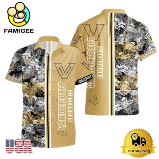 NCAA Vanderbilt Commodores Tropical Floral Design Hawaiian Shirt