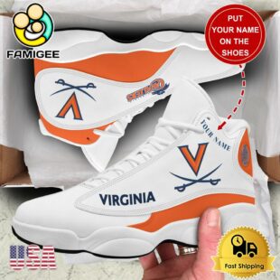 NCAA Virginia Cavaliers New Team Logo Custom Air Jordan 13 Shoes