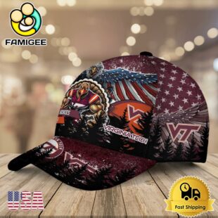 NCAA Virginia Tech Hokies Mascot Logo Custom Name Baseball Cap