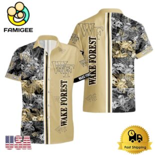 NCAA Wake Forest Demon Tropical Floral Design Hawaiian Shirt