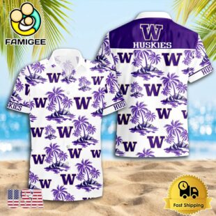 NCAA Washington Huskies Logo Best Mens Hawaiian Shirts