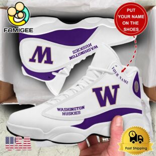 NCAA Washington Huskies New Team Logo Custom Air Jordan 13 Shoes