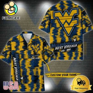 NCAA West Virginia Mountaineers Custom Ikat Hawaiian Shirt