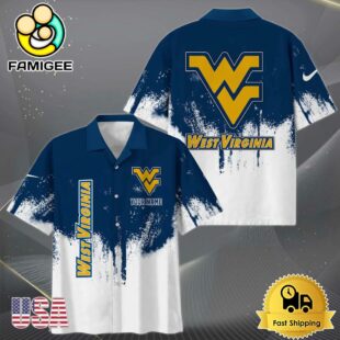 NCAA West Virginia Mountaineers Custom Paint Splatter Logo Hawaiian Shirt