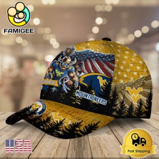 NCAA West Virginia Mountaineers Mascot Logo Custom Name Baseball Cap