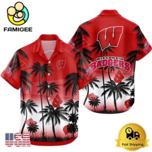 NCAA Wisconsin Badgers Coconut Forest Tropical Style Hawaiian Shirt