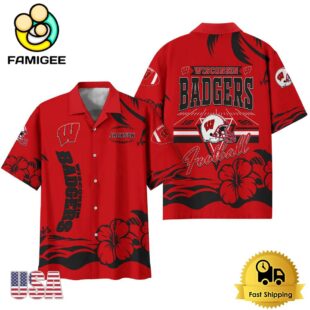 NCAA Wisconsin Badgers Football Summer Vibes Custom Hawaiian Shirt