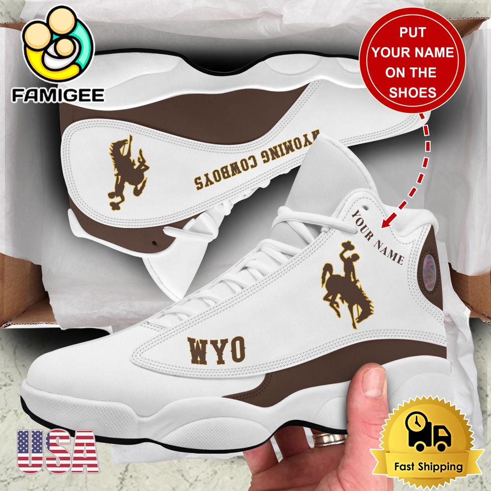 NCAA Wyoming Cowboys New Team Logo Custom Air Jordan 13 Shoes NCAA Wyoming Cowboys New Team Logo Custom Air Jordan 13 Shoes