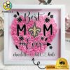 New Orleans Saints Colors Heart Custom Name Flower Shadow Box, Gift For Mother's Day