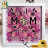 New Orleans Saints Colors Square Custom Name Flower Shadow Box, Gift For Mother's Day