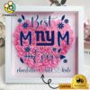 New York Giants Colors Heart Custom Name Flower Shadow Box, Gift For Mother's Day