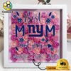 New York Giants Colors Square Custom Name Flower Shadow Box, Gift For Mother's Day