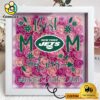 New York Jets Colors Square Custom Name Flower Shadow Box, Gift For Mother's Day